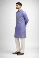 Lavender Roman Silk Long Kurta