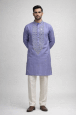 Lavender Roman Silk Long Kurta