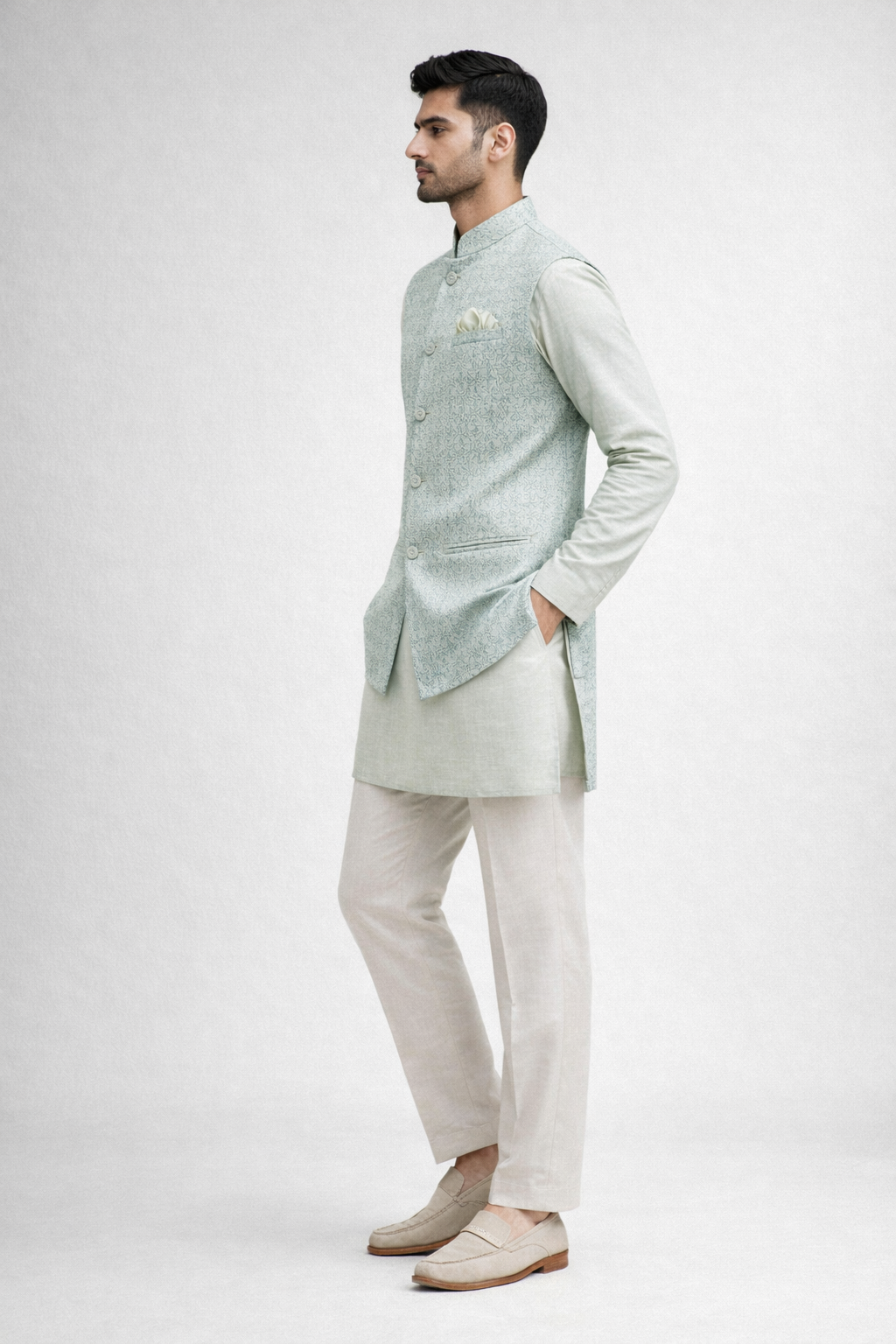 Royal Silk Nehru Jacket for Men