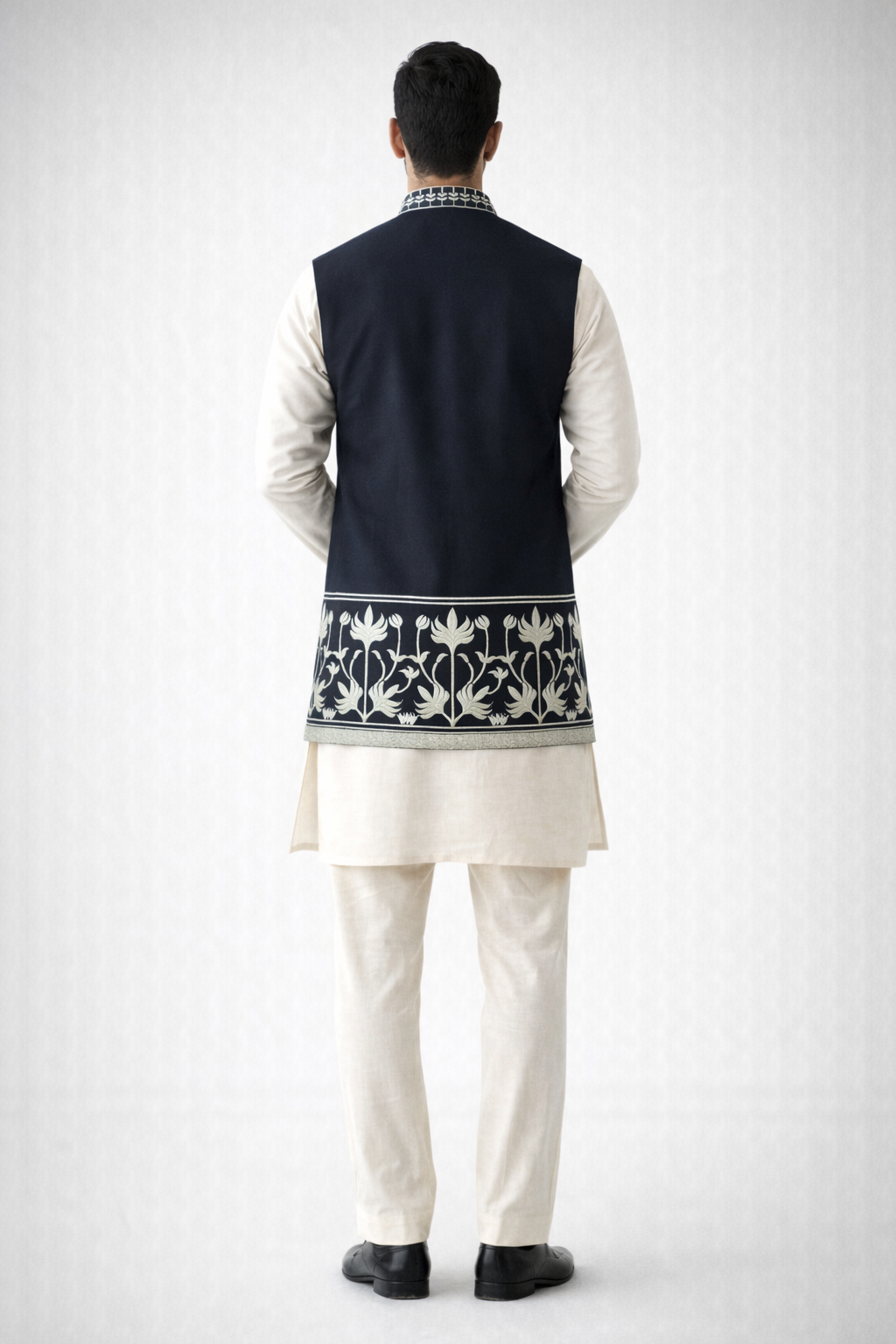 Z Black Lachaka Silk Nehru Jacket